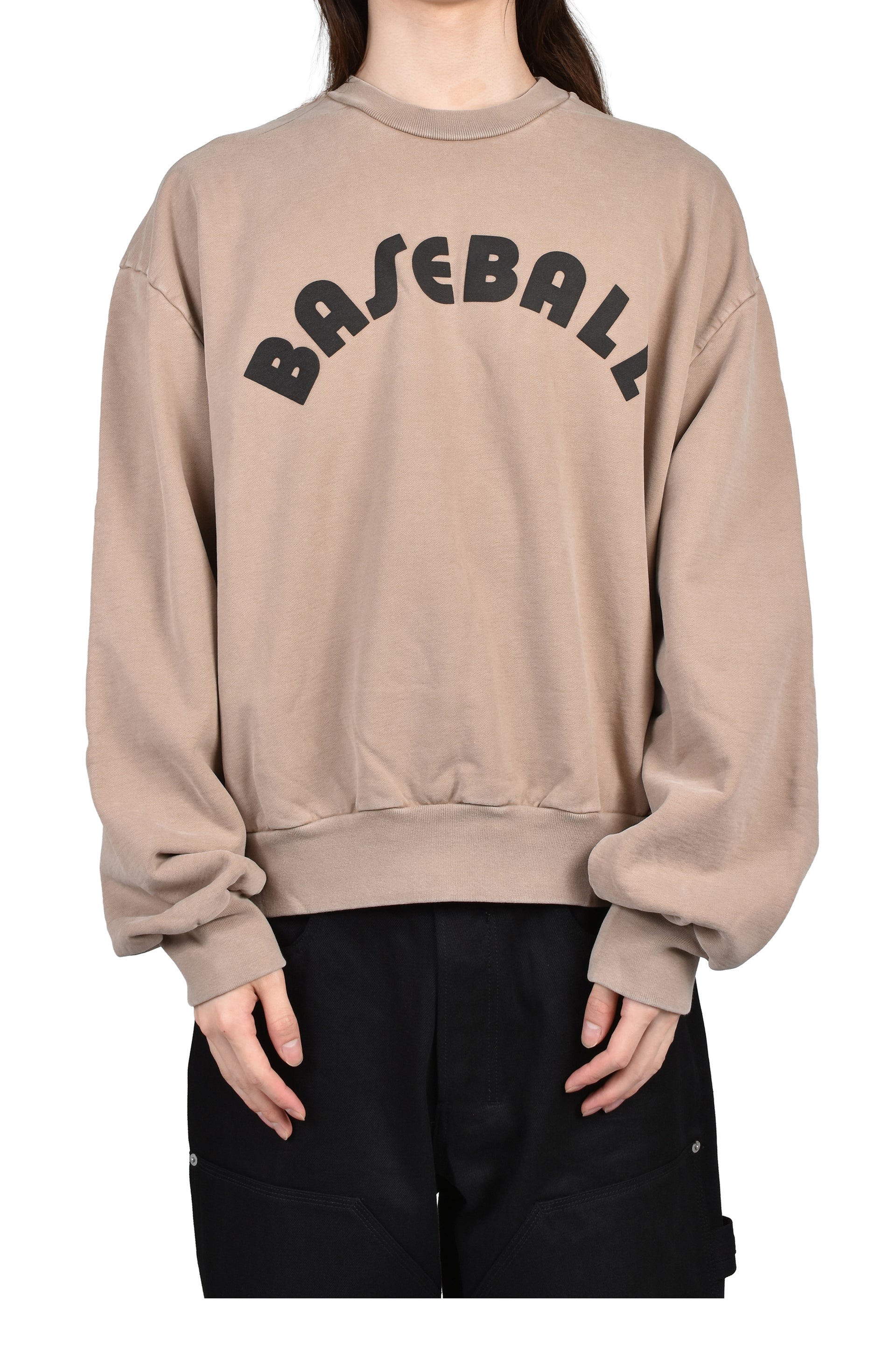 "BASEBALL" CLASSIC FIT HALF RAGLAN SWEATSHIRT / DUNE PEARL