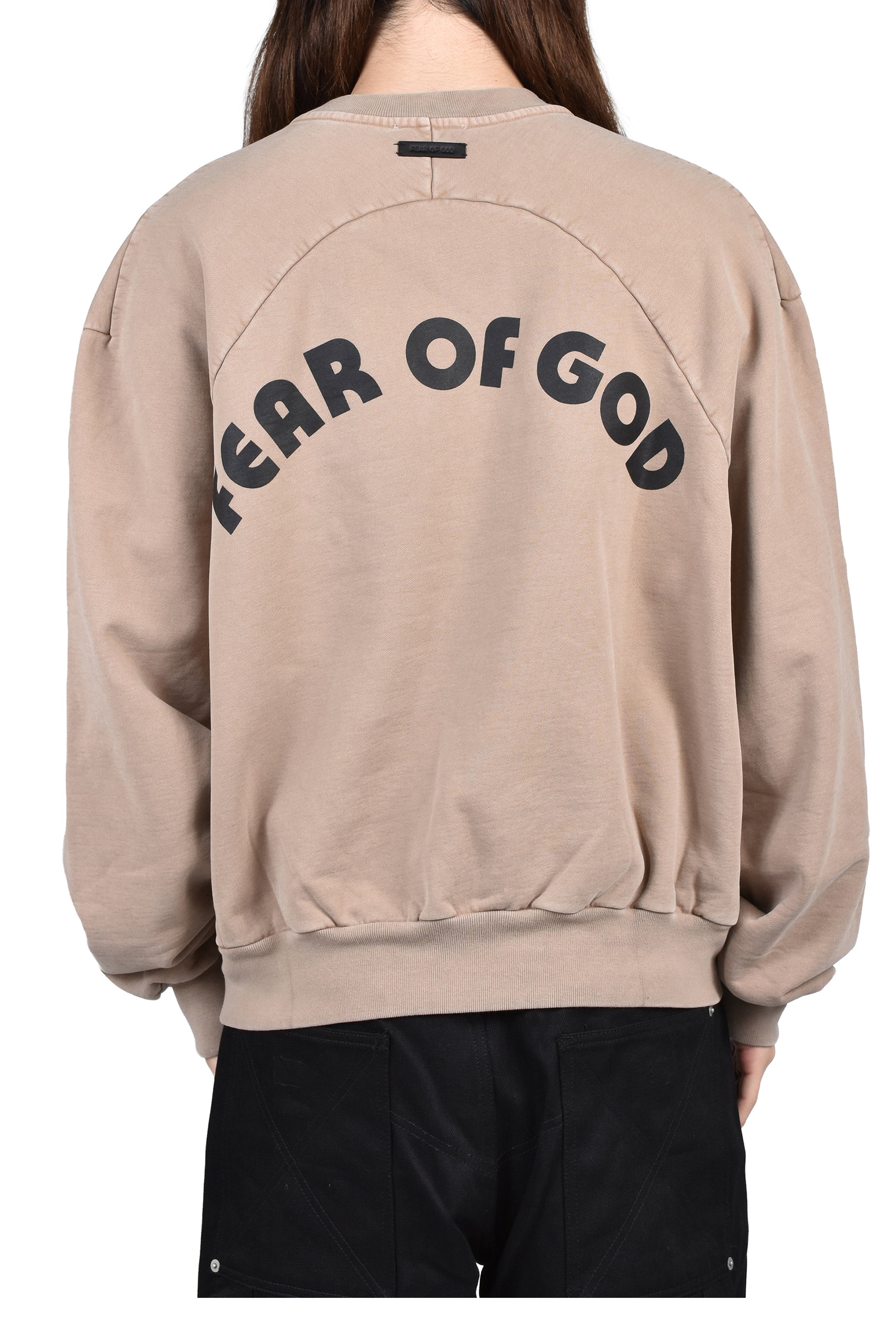 "BASEBALL" CLASSIC FIT HALF RAGLAN SWEATSHIRT / DUNE PEARL