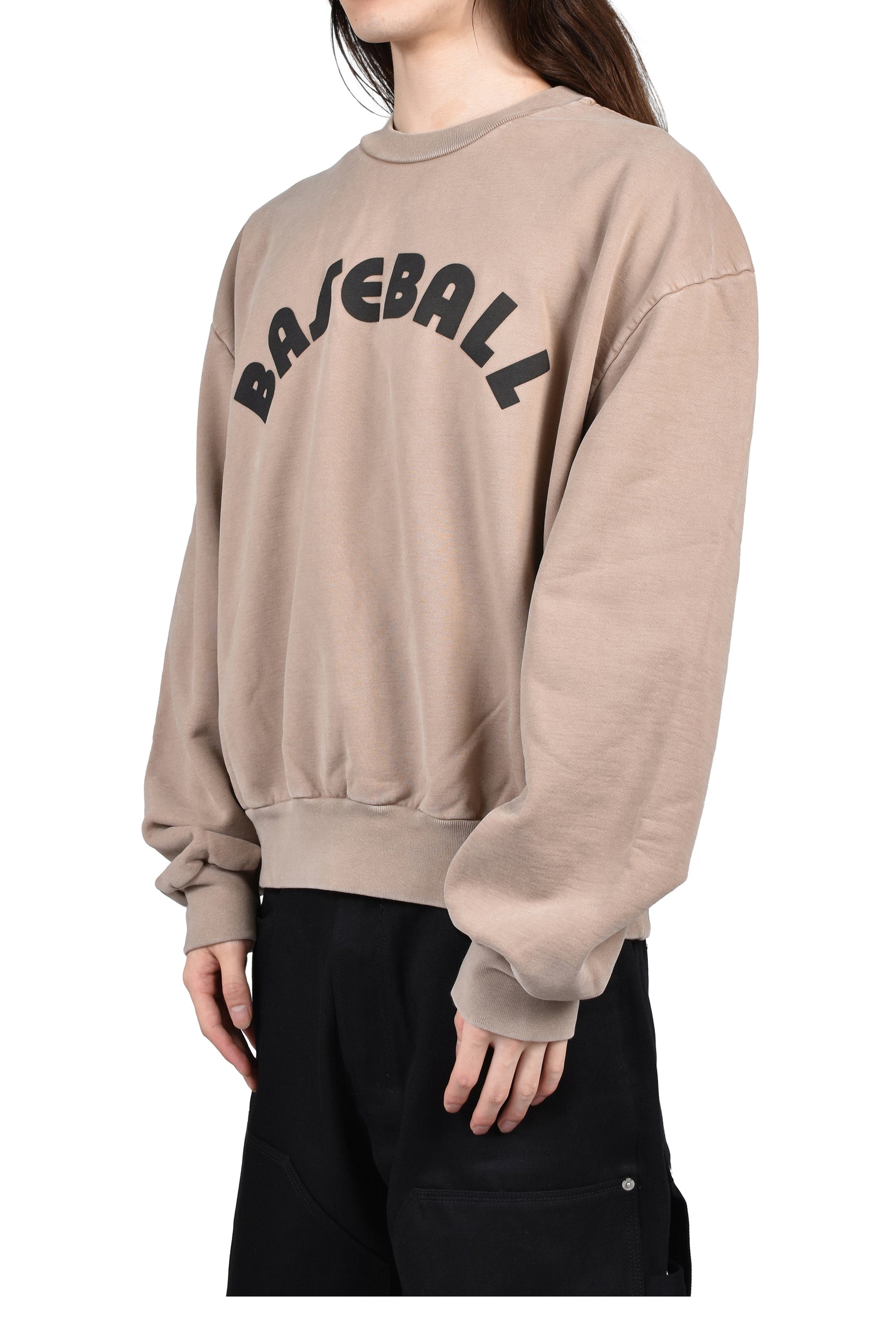 "BASEBALL" CLASSIC FIT HALF RAGLAN SWEATSHIRT / DUNE PEARL