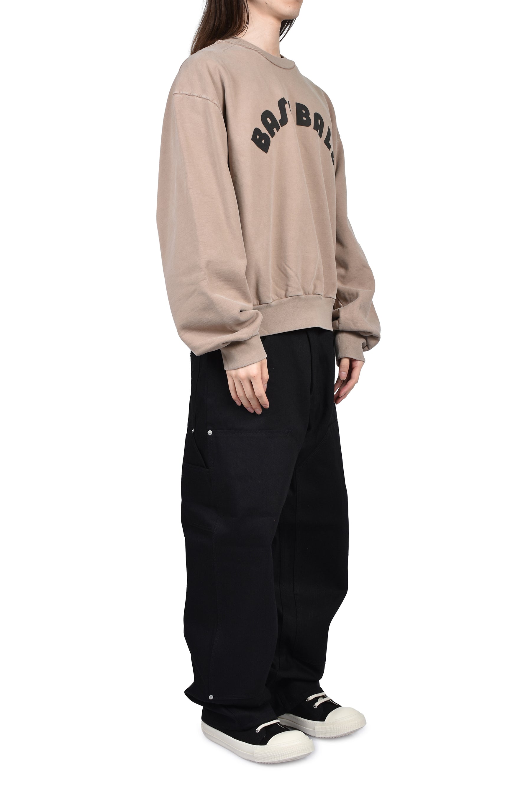 "BASEBALL" CLASSIC FIT HALF RAGLAN SWEATSHIRT / DUNE PEARL