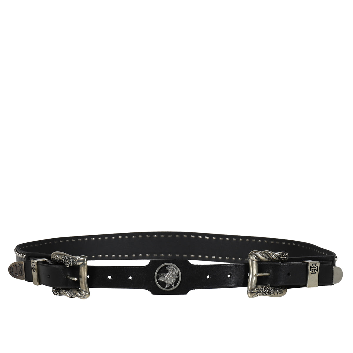 ENFANTS RICHES DÉPRIMÉS FW25 DOUBLE BUCKLE GERMAN DOG BELT / BLK