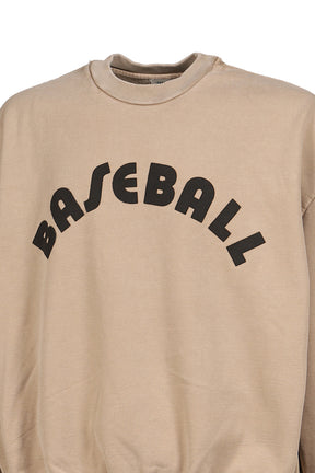 "BASEBALL" CLASSIC FIT HALF RAGLAN SWEATSHIRT / DUNE PEARL