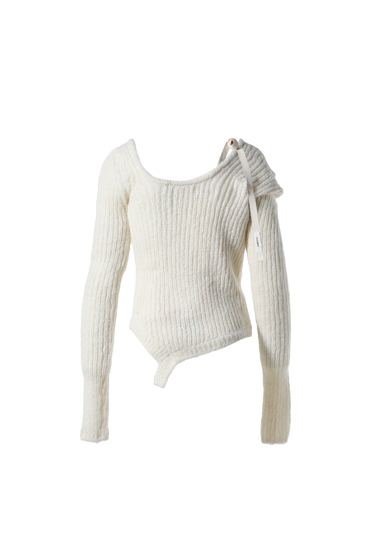 ISA ASYMMETRICAL KNIT TOP / WHT