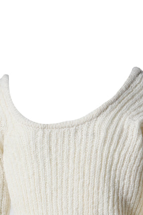 ISA ASYMMETRICAL KNIT TOP / WHT