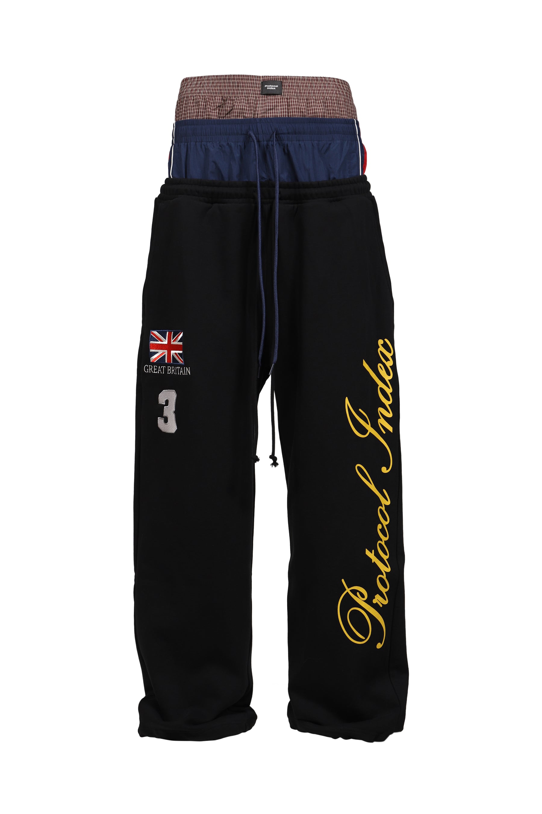 3 LAYERED SWEAT PANTS / BLK