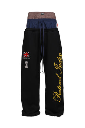 3 LAYERED SWEAT PANTS / BLK