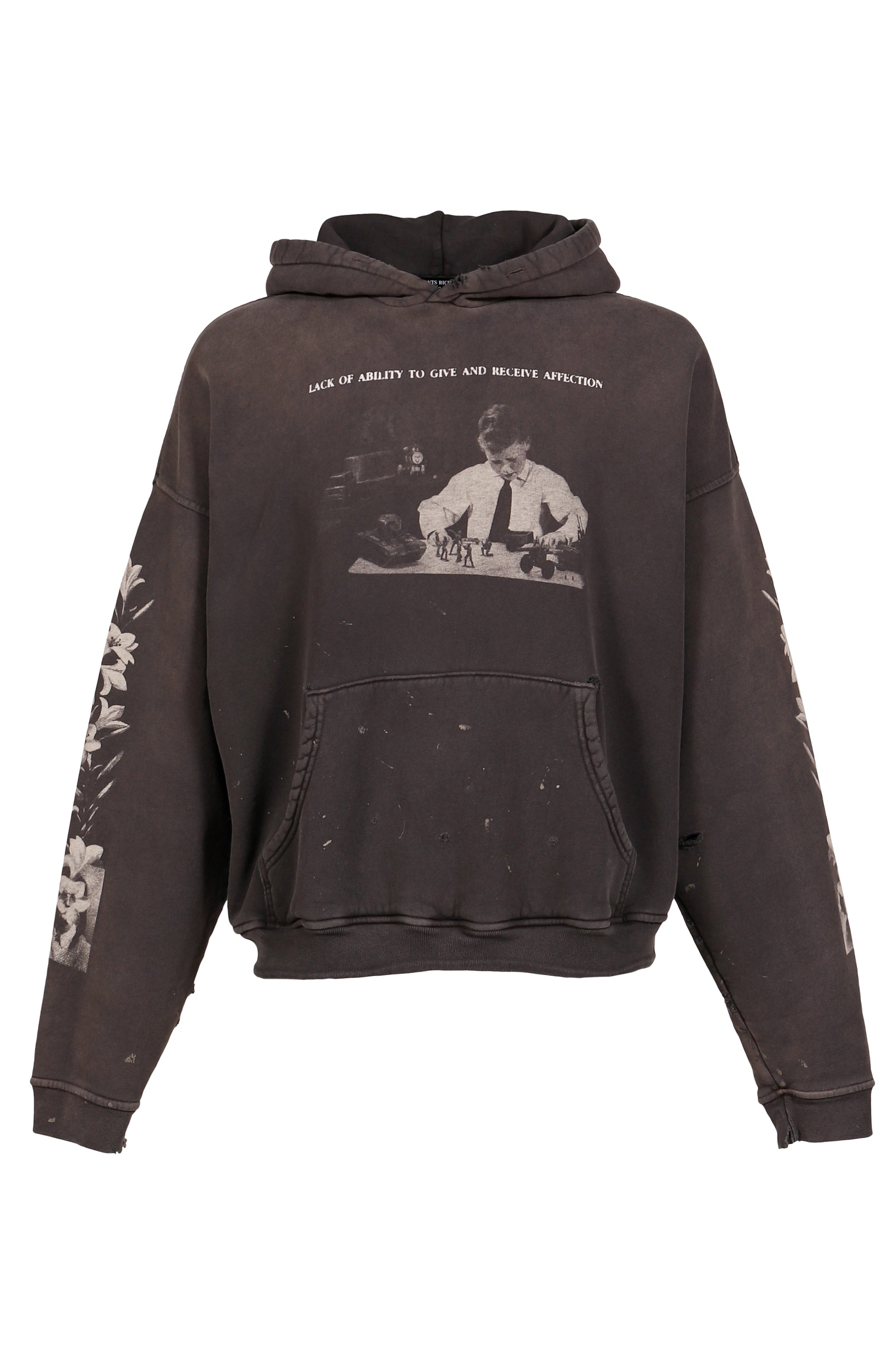 HEAD AGAINST THE BARS HOODIE / WASHED BLK
