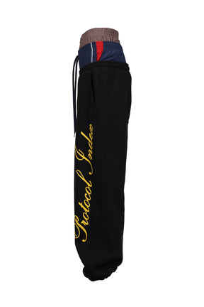 3 LAYERED SWEAT PANTS / BLK