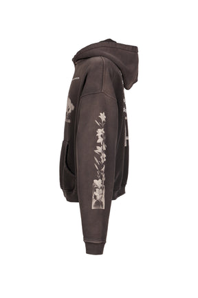 HEAD AGAINST THE BARS HOODIE / WASHED BLK