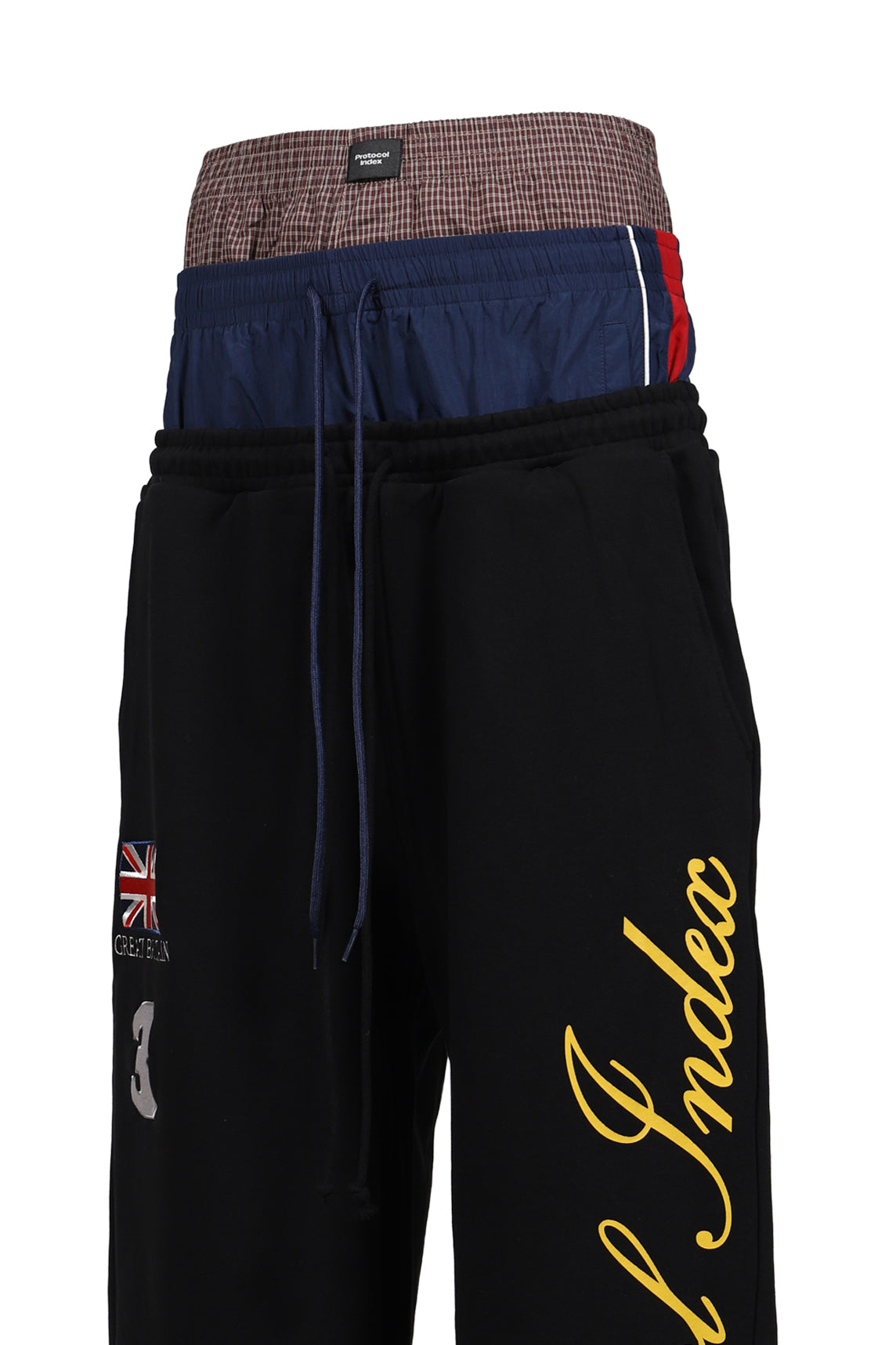 3 LAYERED SWEAT PANTS / BLK