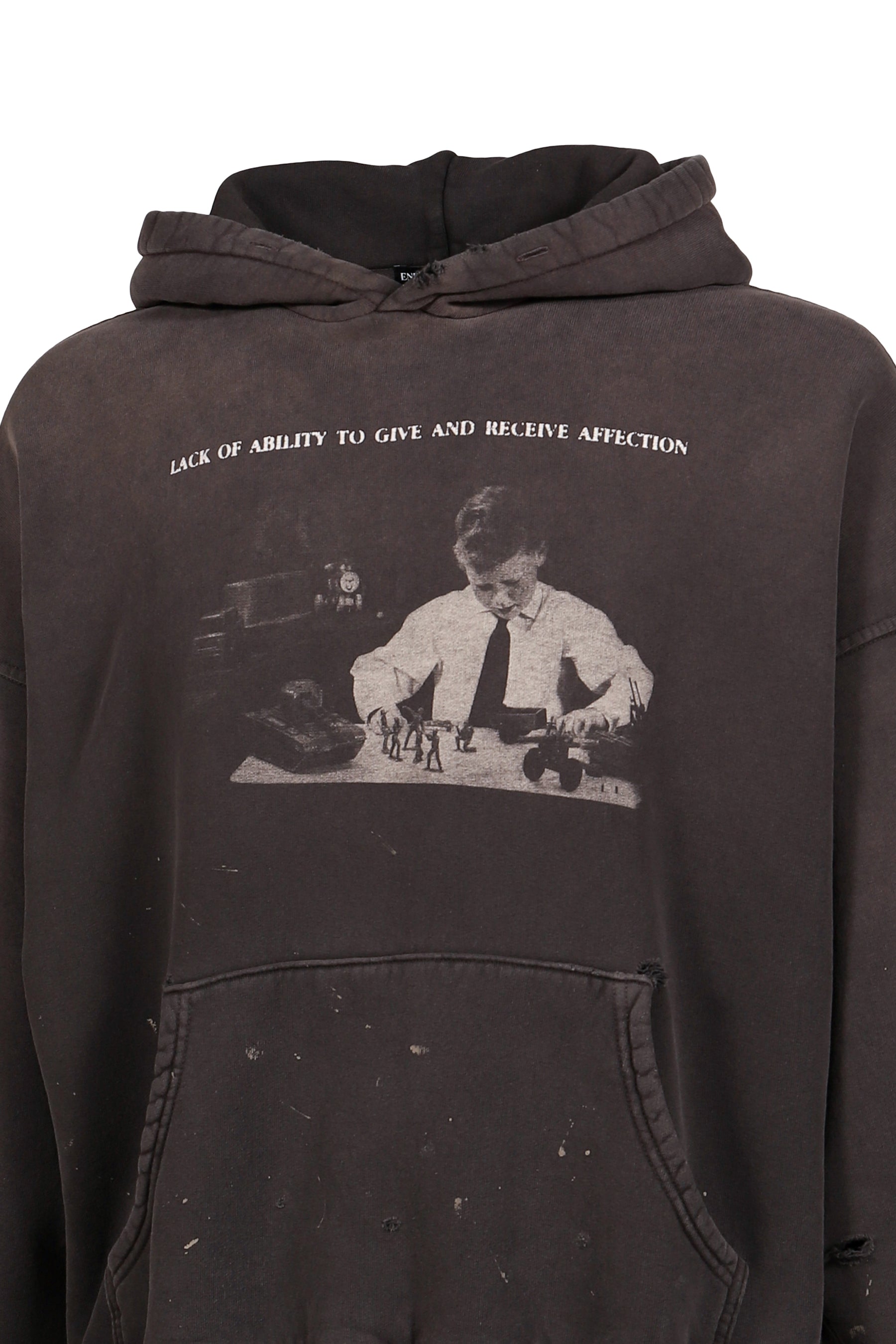 HEAD AGAINST THE BARS HOODIE / WASHED BLK