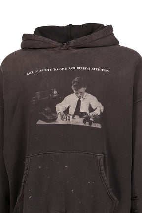 HEAD AGAINST THE BARS HOODIE / WASHED BLK