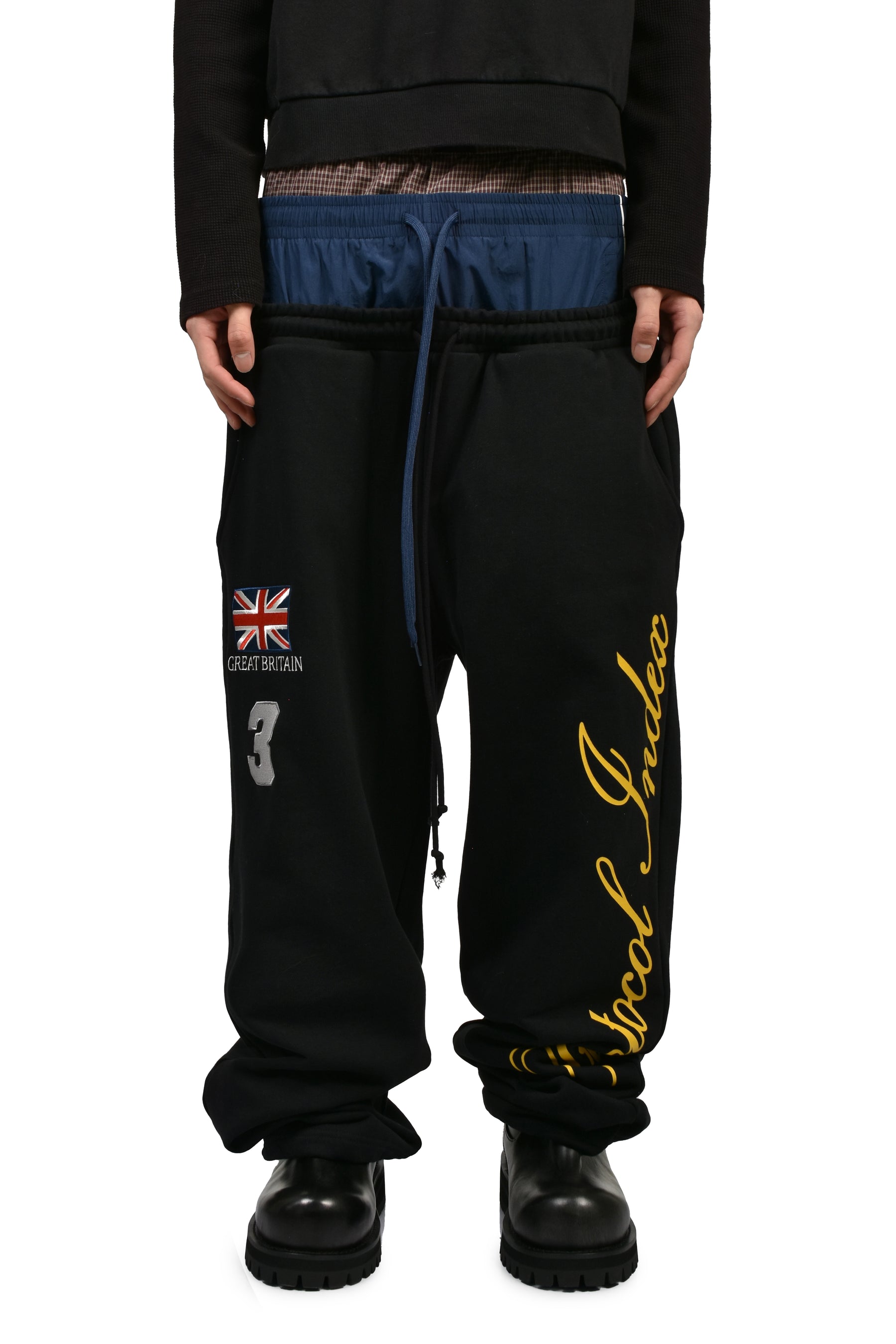 3 LAYERED SWEAT PANTS / BLK