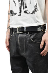 CLASSIC ROSE DOUBLE RING BELT / BLK