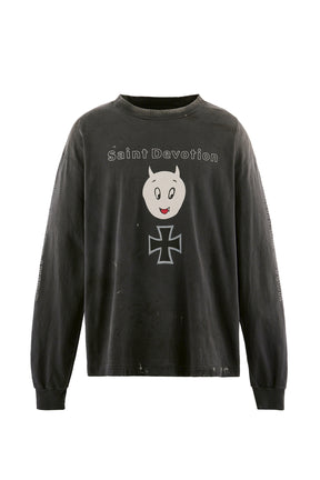 LS T-SHIRT/SAINT DEVOTION / BLK