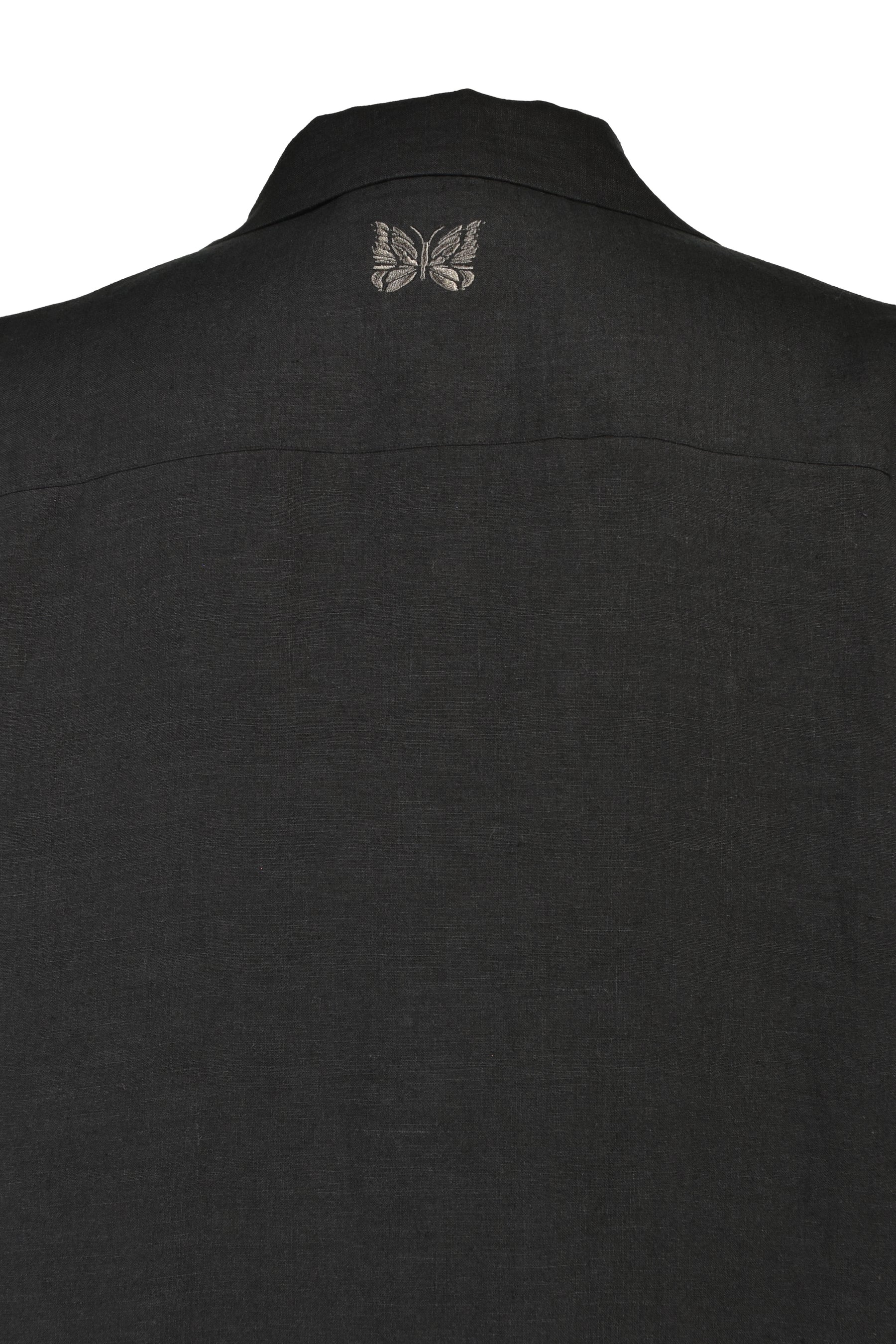 TRACK L/S OPEN COLLAR SHIRT - COTTON LINEN ( 20TH EXCLUSIVE) / BLK