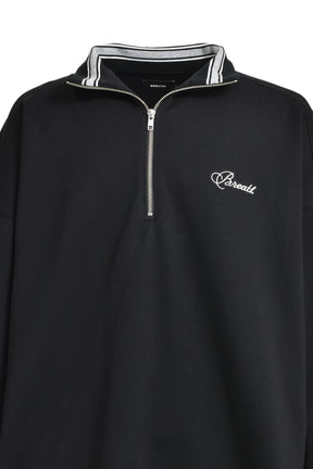 SCRIPT LOGO HALF ZIP SWEAT / BLK