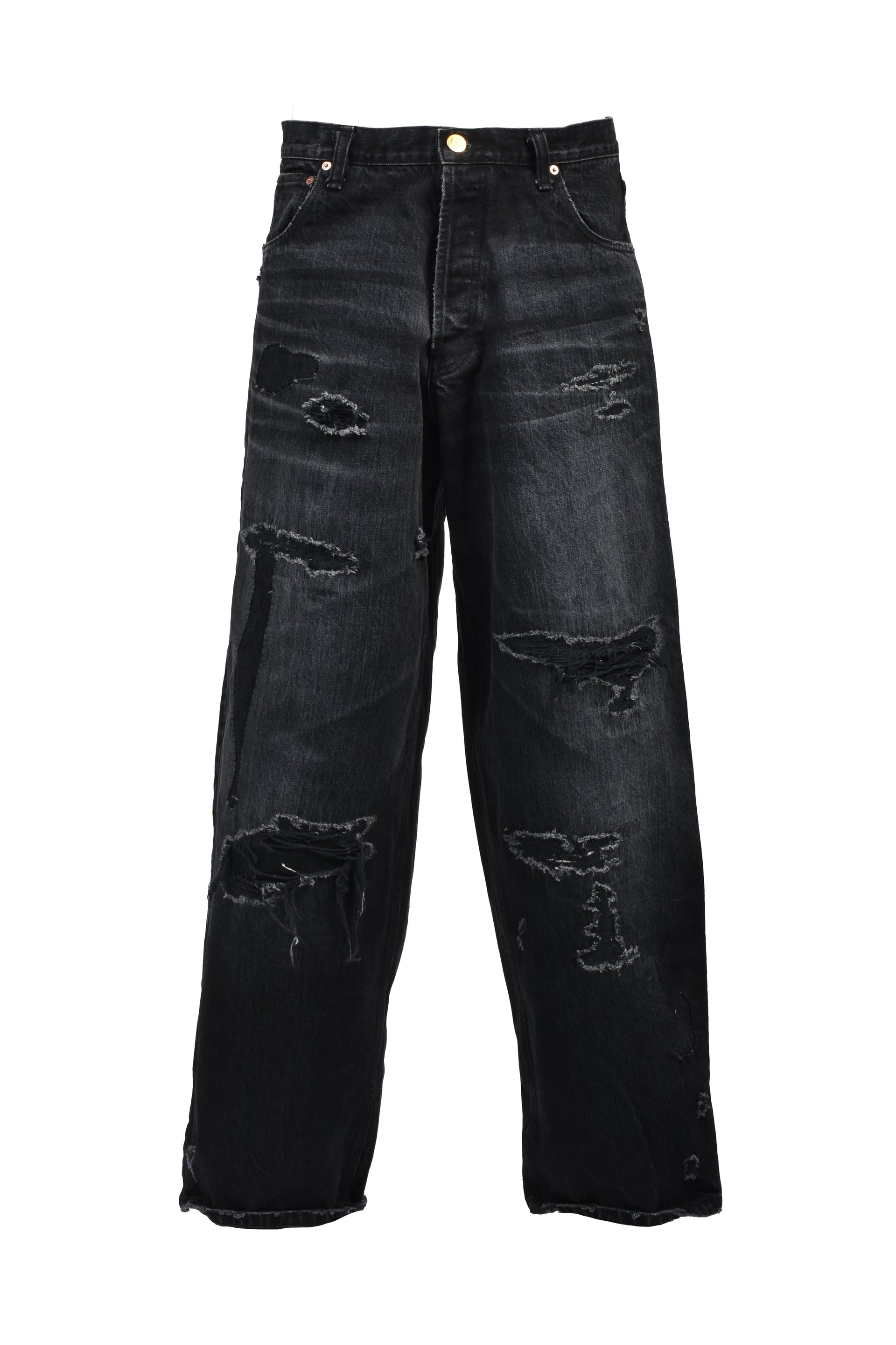 DAIRIKU ダイリク SS25 DOCKING WIDE&STRAIGHT DENIM PANTS / BLK - NUBIAN