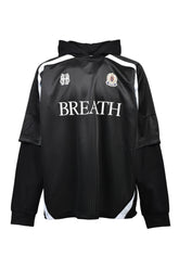 BH LOGO LAYERED GAME SHIRT HOODIE / BLK