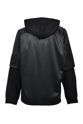 BH LOGO LAYERED GAME SHIRT HOODIE / BLK
