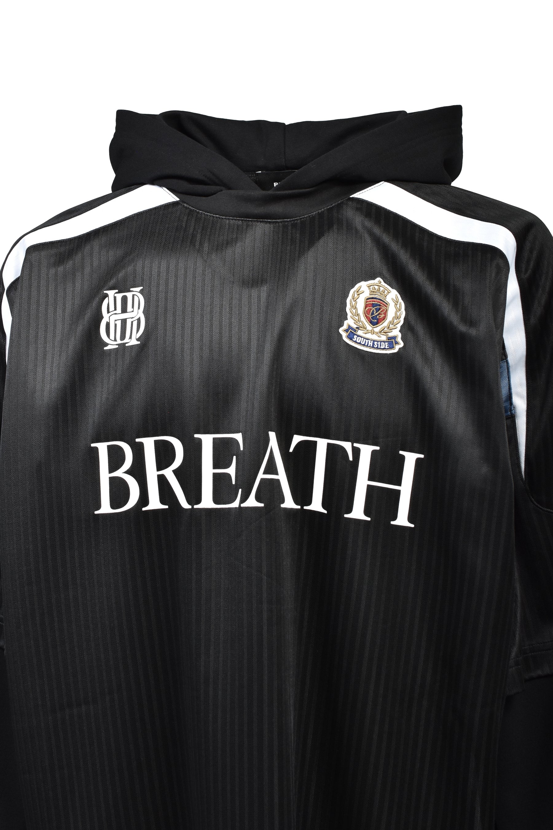 BH LOGO LAYERED GAME SHIRT HOODIE / BLK