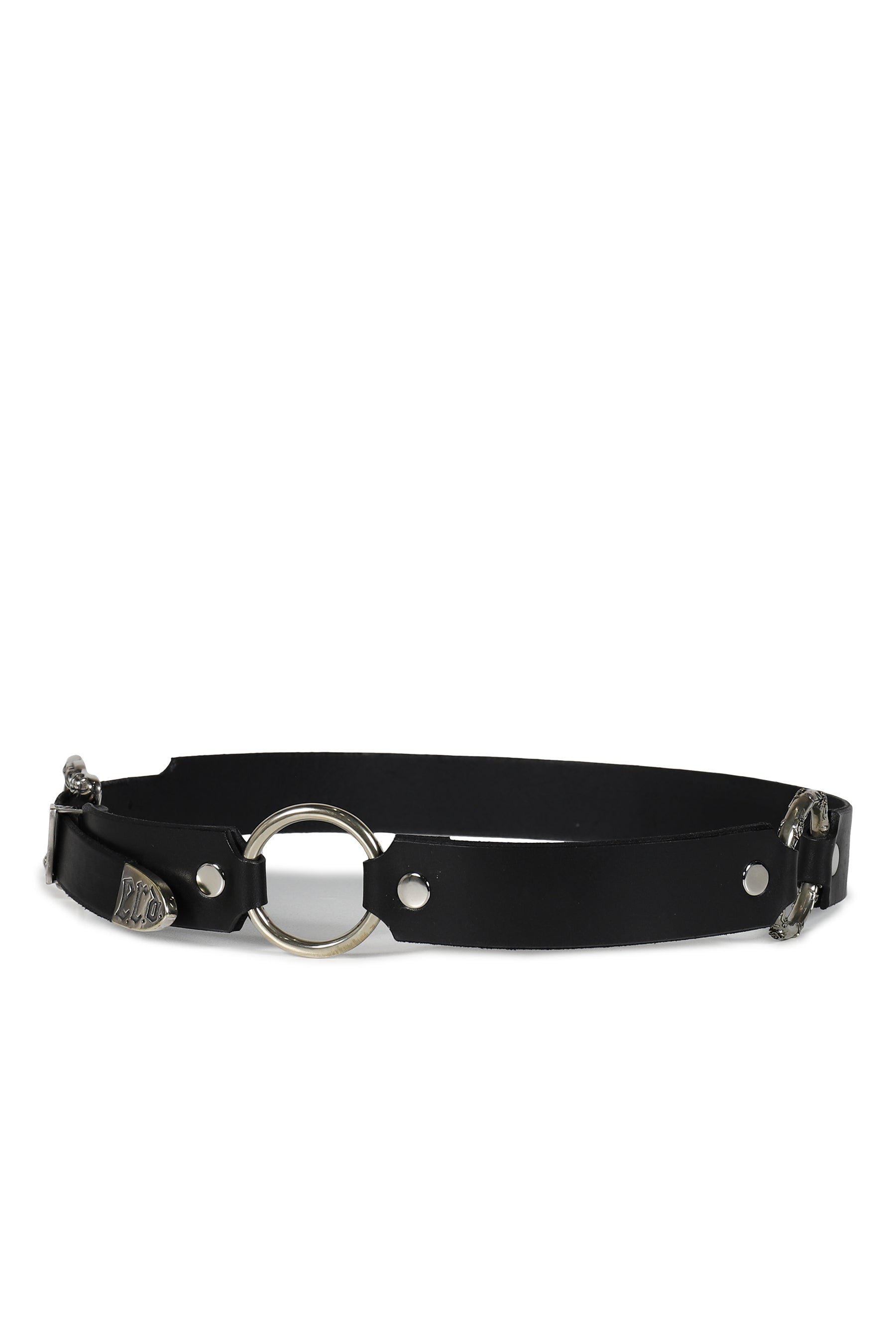 CLASSIC ROSE DOUBLE RING BELT / BLK