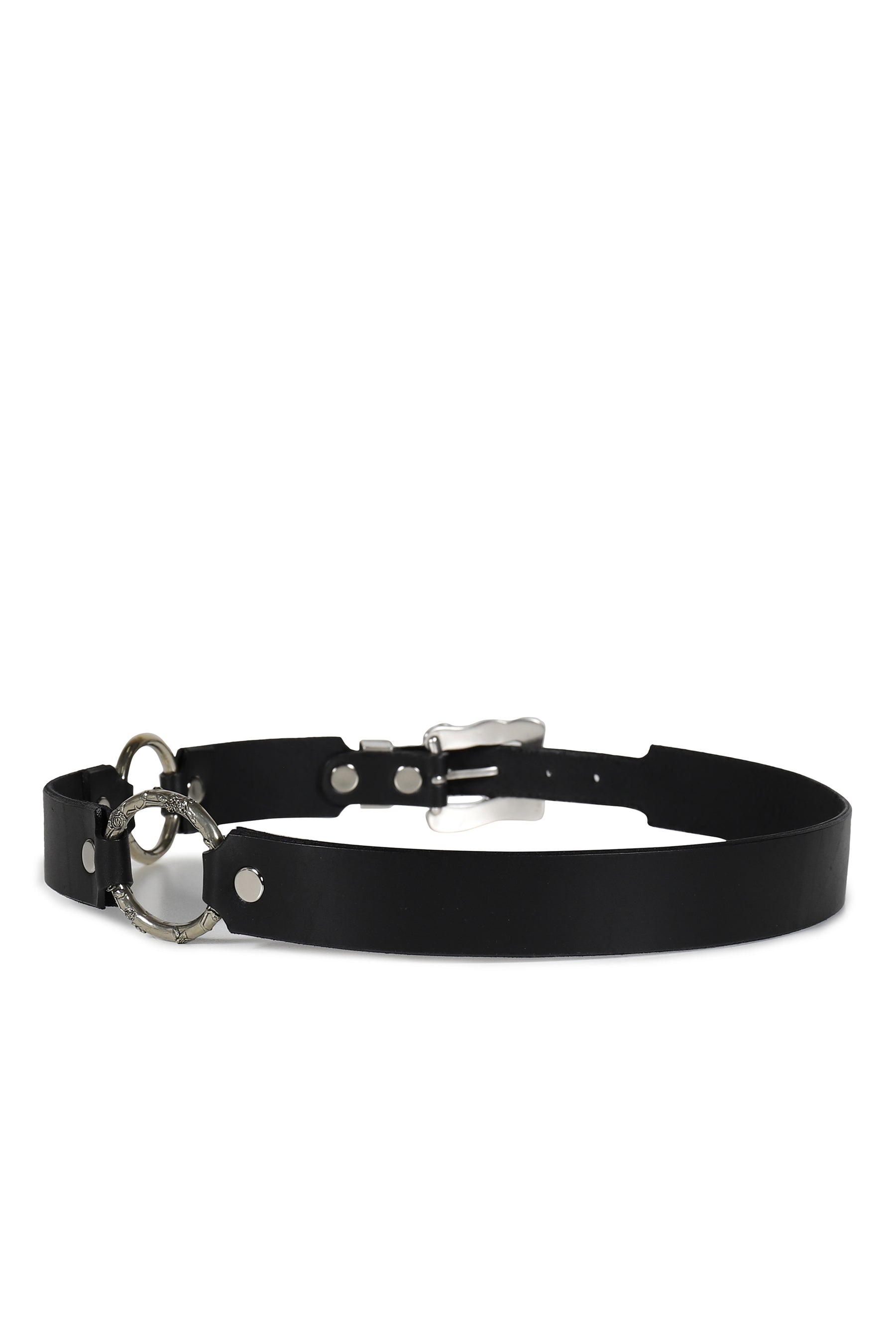 CLASSIC ROSE DOUBLE RING BELT / BLK
