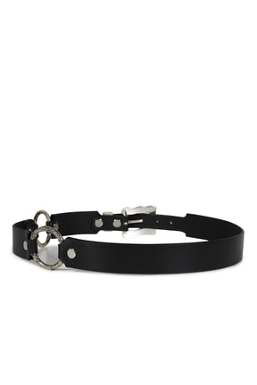 CLASSIC ROSE DOUBLE RING BELT / BLK