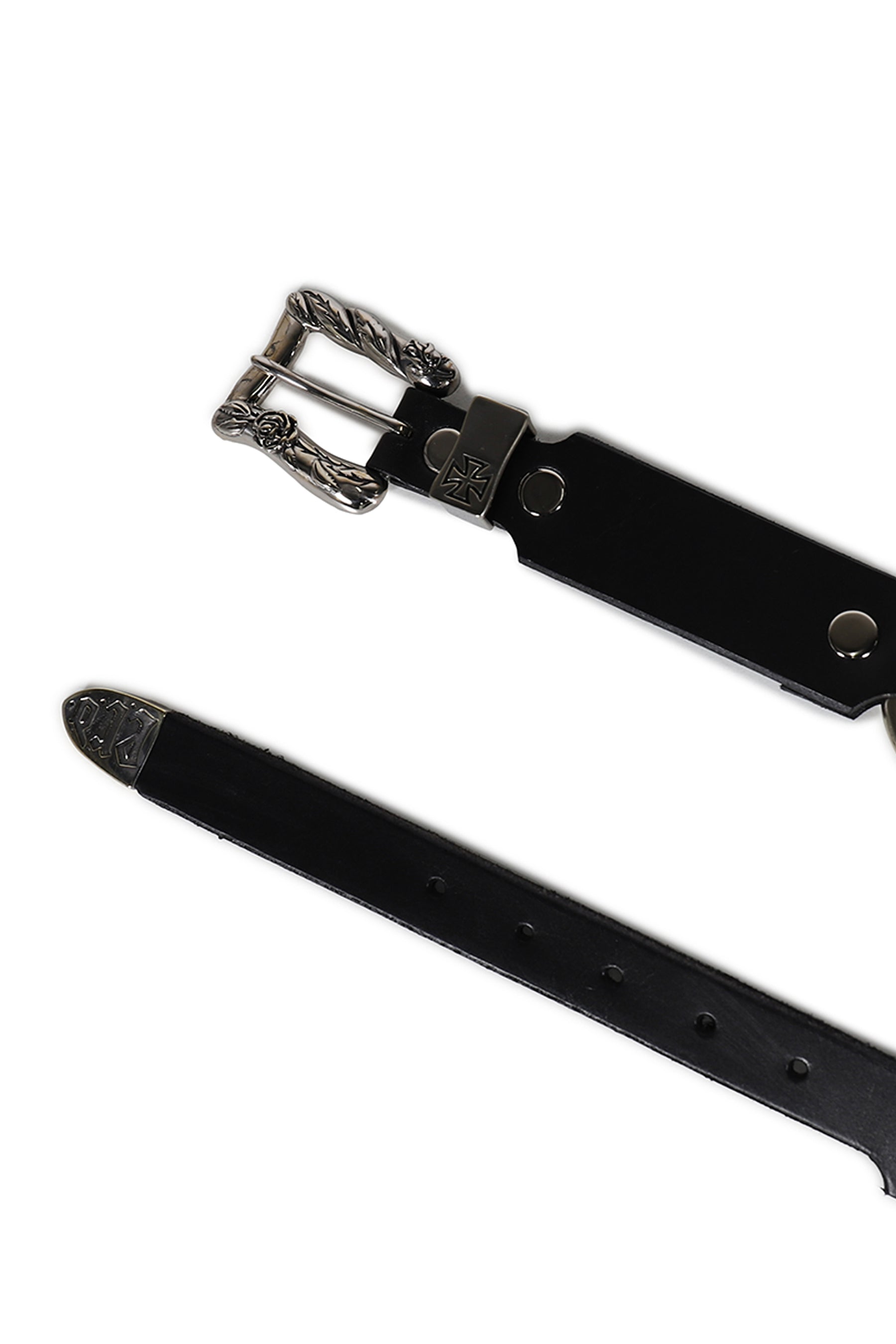CLASSIC ROSE DOUBLE RING BELT / BLK