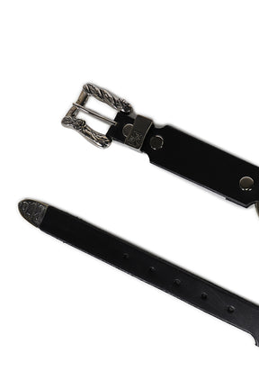 CLASSIC ROSE DOUBLE RING BELT / BLK