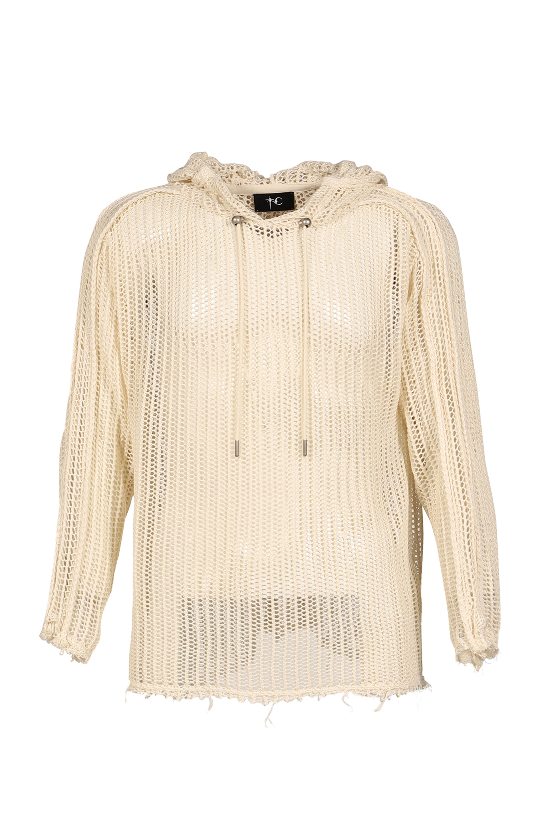 TC LINE MESH KNIT HOODIE / WHT