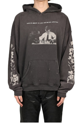HEAD AGAINST THE BARS HOODIE / WASHED BLK