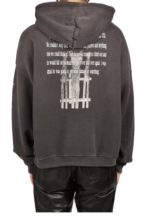 HEAD AGAINST THE BARS HOODIE / WASHED BLK