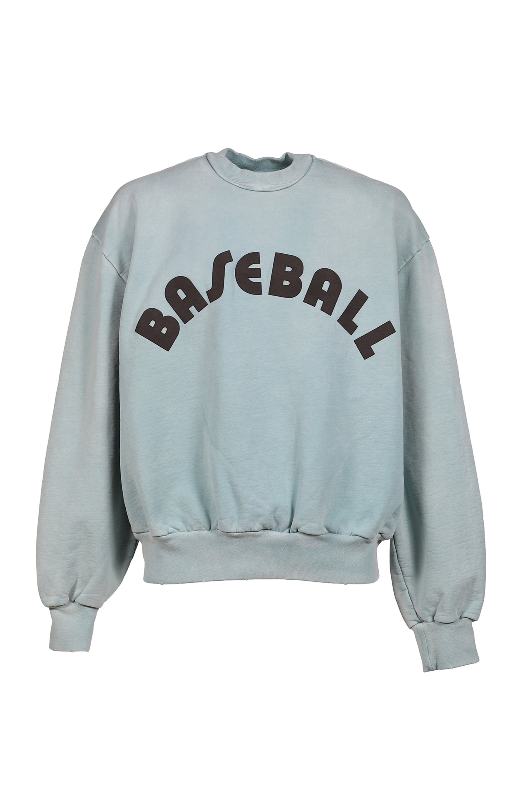 "BASEBALL" CLASSIC FIT HALF RAGLAN SWEATSHIRT / SKY