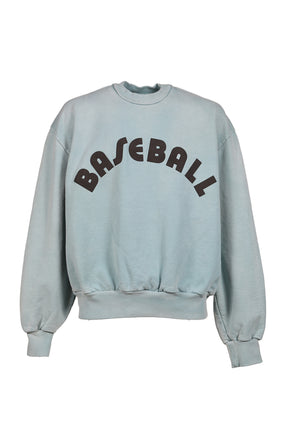 "BASEBALL" CLASSIC FIT HALF RAGLAN SWEATSHIRT / SKY