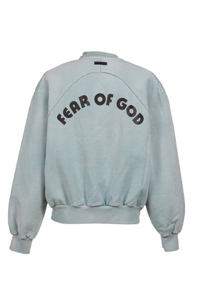 "BASEBALL" CLASSIC FIT HALF RAGLAN SWEATSHIRT / SKY