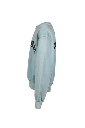 "BASEBALL" CLASSIC FIT HALF RAGLAN SWEATSHIRT / SKY