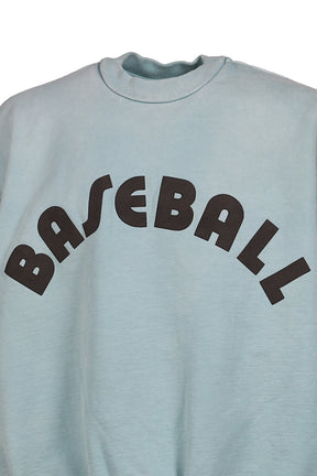"BASEBALL" CLASSIC FIT HALF RAGLAN SWEATSHIRT / SKY