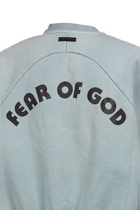 "BASEBALL" CLASSIC FIT HALF RAGLAN SWEATSHIRT / SKY
