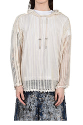 TC LINE MESH KNIT HOODIE / WHT