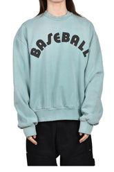 "BASEBALL" CLASSIC FIT HALF RAGLAN SWEATSHIRT / SKY