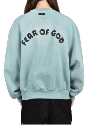 "BASEBALL" CLASSIC FIT HALF RAGLAN SWEATSHIRT / SKY