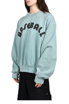 "BASEBALL" CLASSIC FIT HALF RAGLAN SWEATSHIRT / SKY
