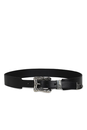 CLASSIC ROSE BUCKLE BELT / BLK