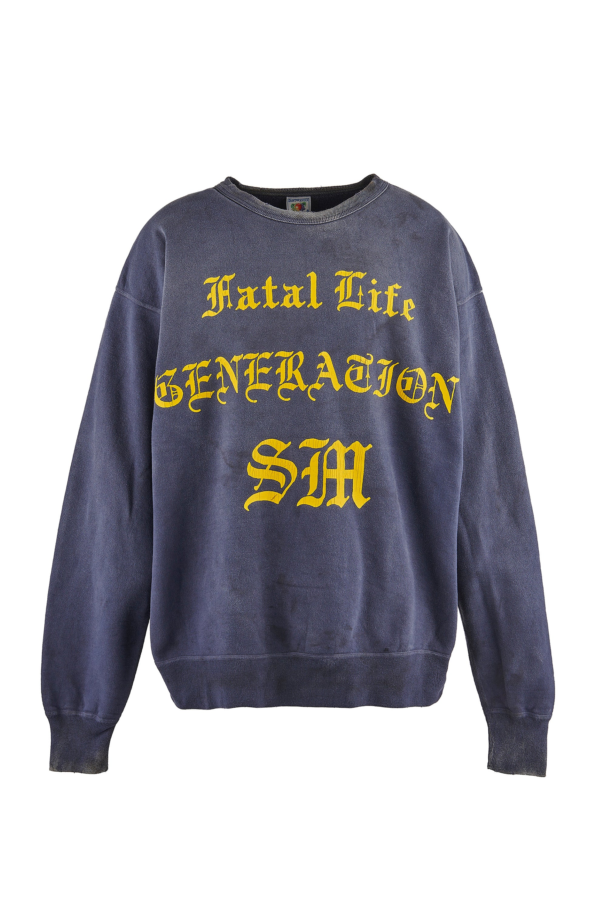 SAINT Mxxxxxx セントマイケル SS24 CRW SWEAT/FATAL LIFE / NVY - NUBIAN