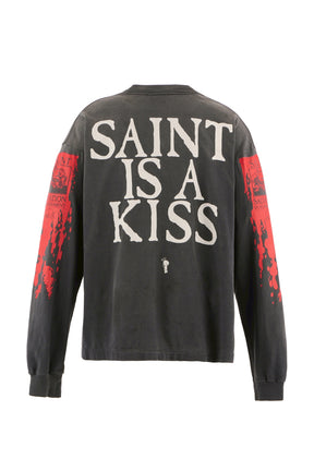 LS TEE/SAINT IS A KISS / BLK
