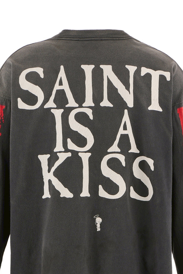 LS TEE/SAINT IS A KISS / BLK