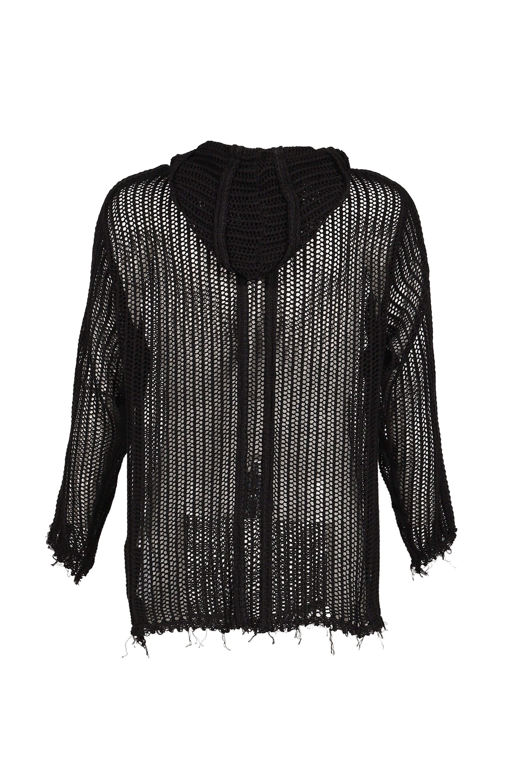 TC LINE MESH KNIT HOODIE / BLK