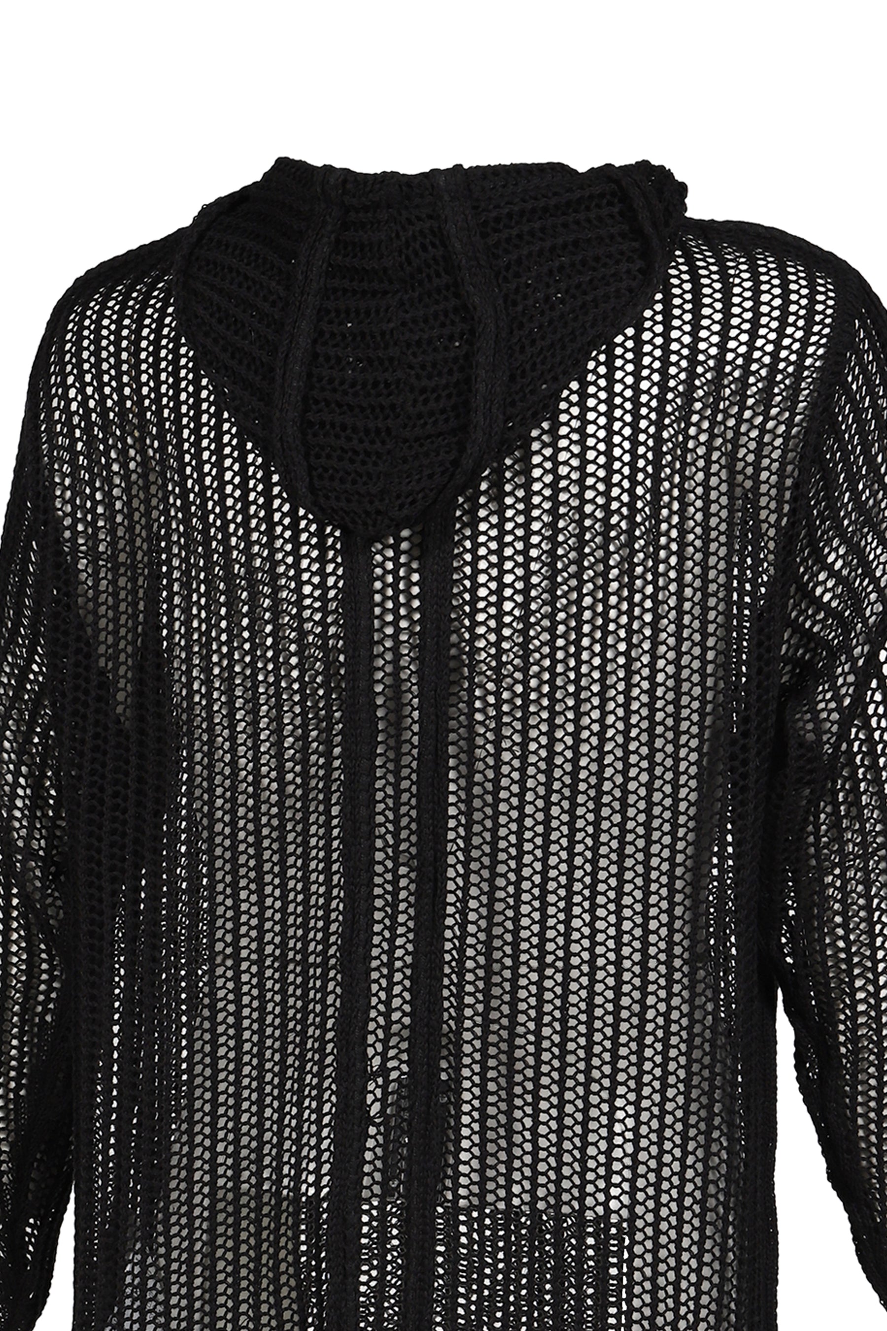 Thug Club サグクラブ SS26 TC LINE MESH KNIT HOODIE / BLK - NUBIAN