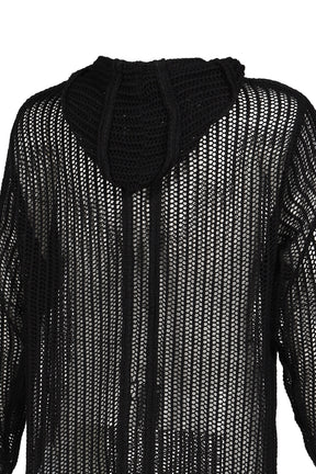 TC LINE MESH KNIT HOODIE / BLK